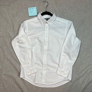 White Lands End Button Down Dress Oxford Shirt